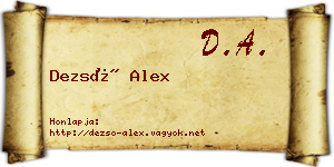 Dezső Alex névjegykártya